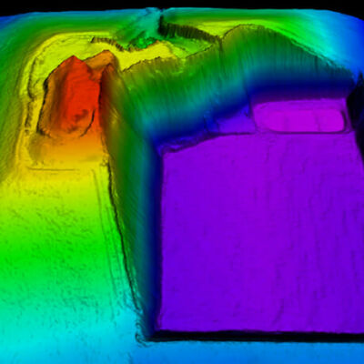 Mining pit surface scan topography